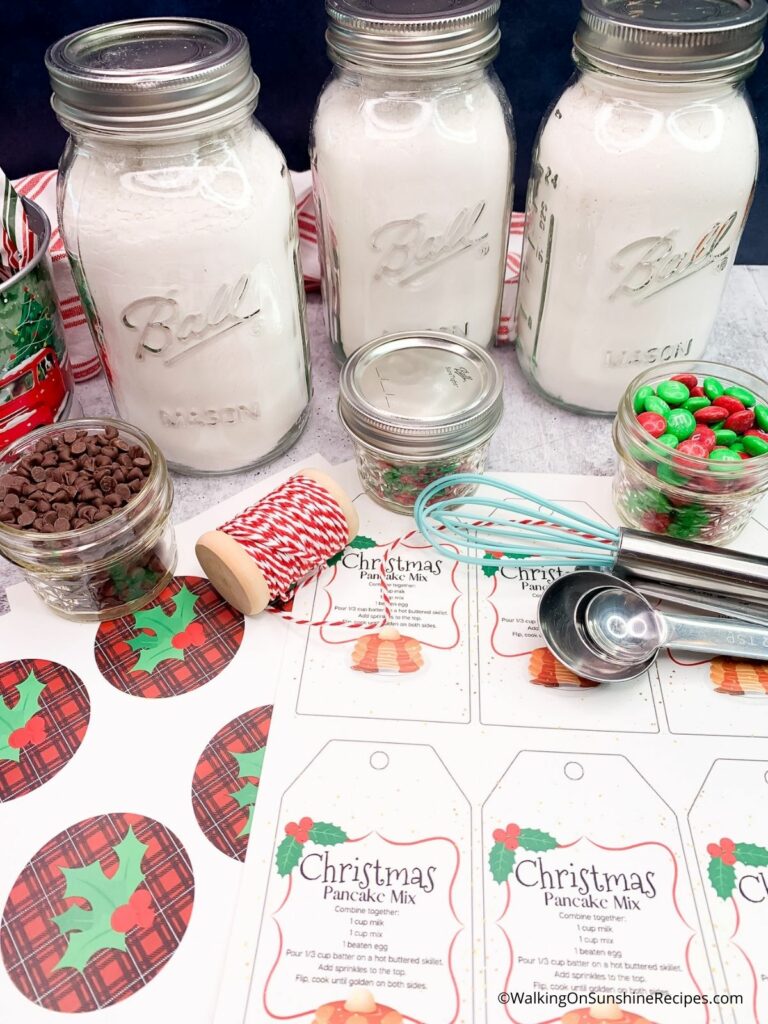 Christmas Pancake Mix in a Jar Walking On Sunshine Recipes