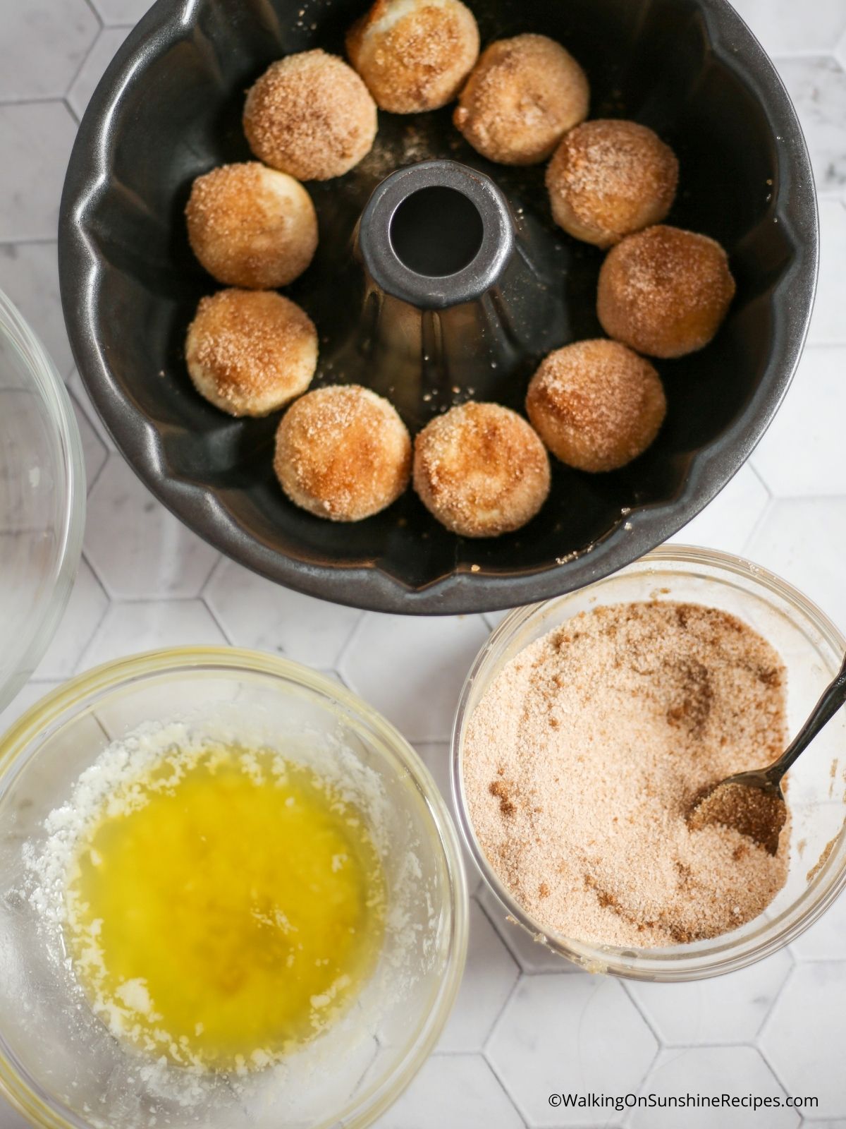 dip rolls in melted butter and cinnamon sugar.