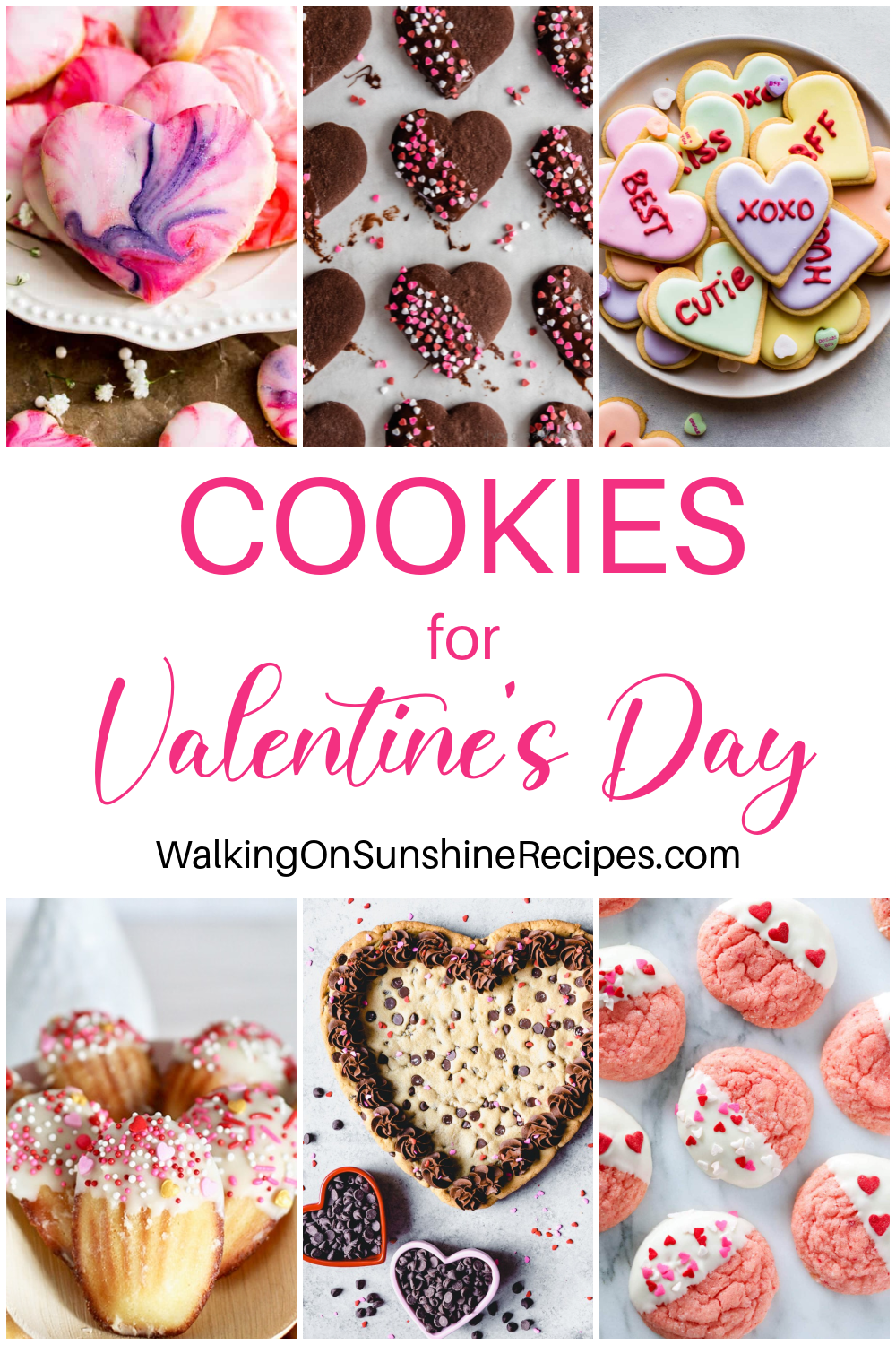 collection of cookies for Valentine's Day. 