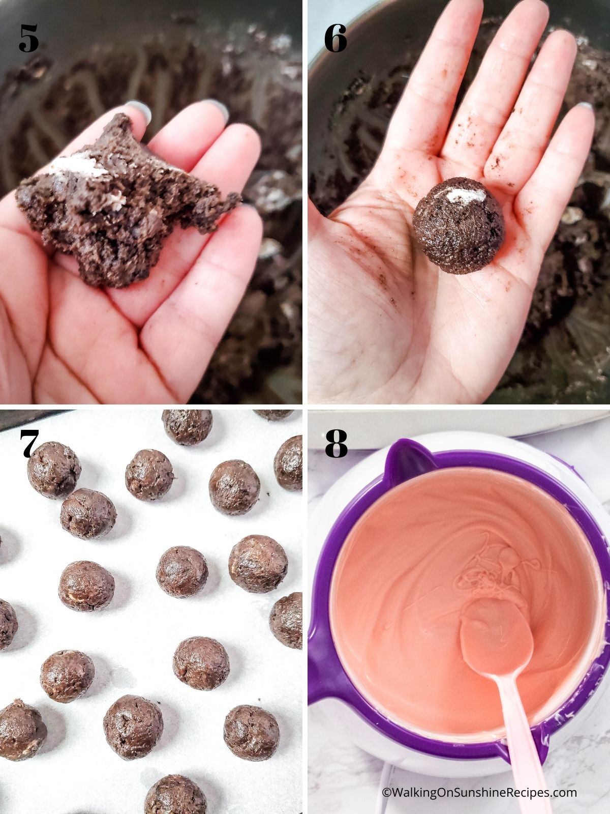 Form the truffles and dip in melted chocolate.
