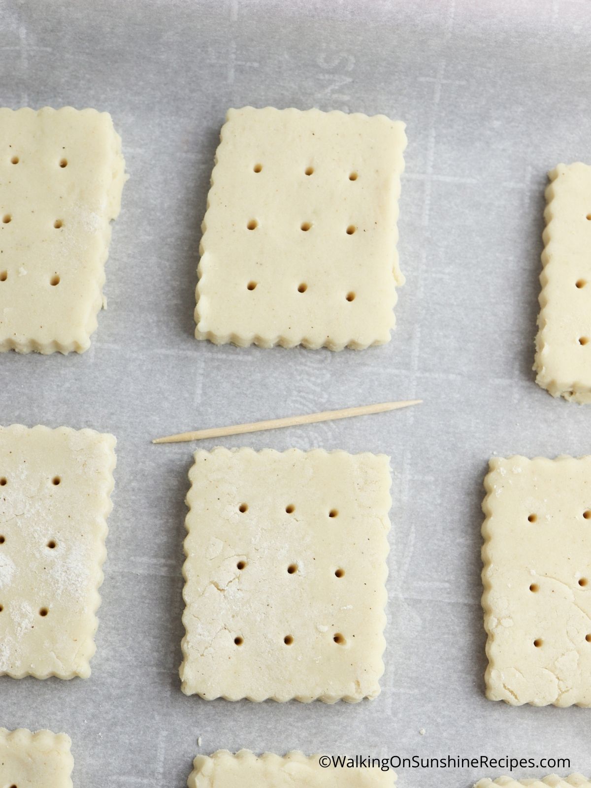 Shortbread cookies on baking tray before baking.