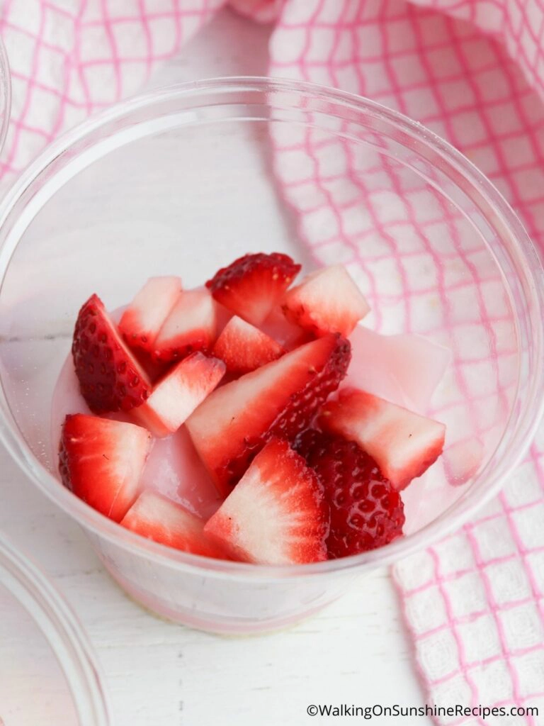 sliced strawberries.