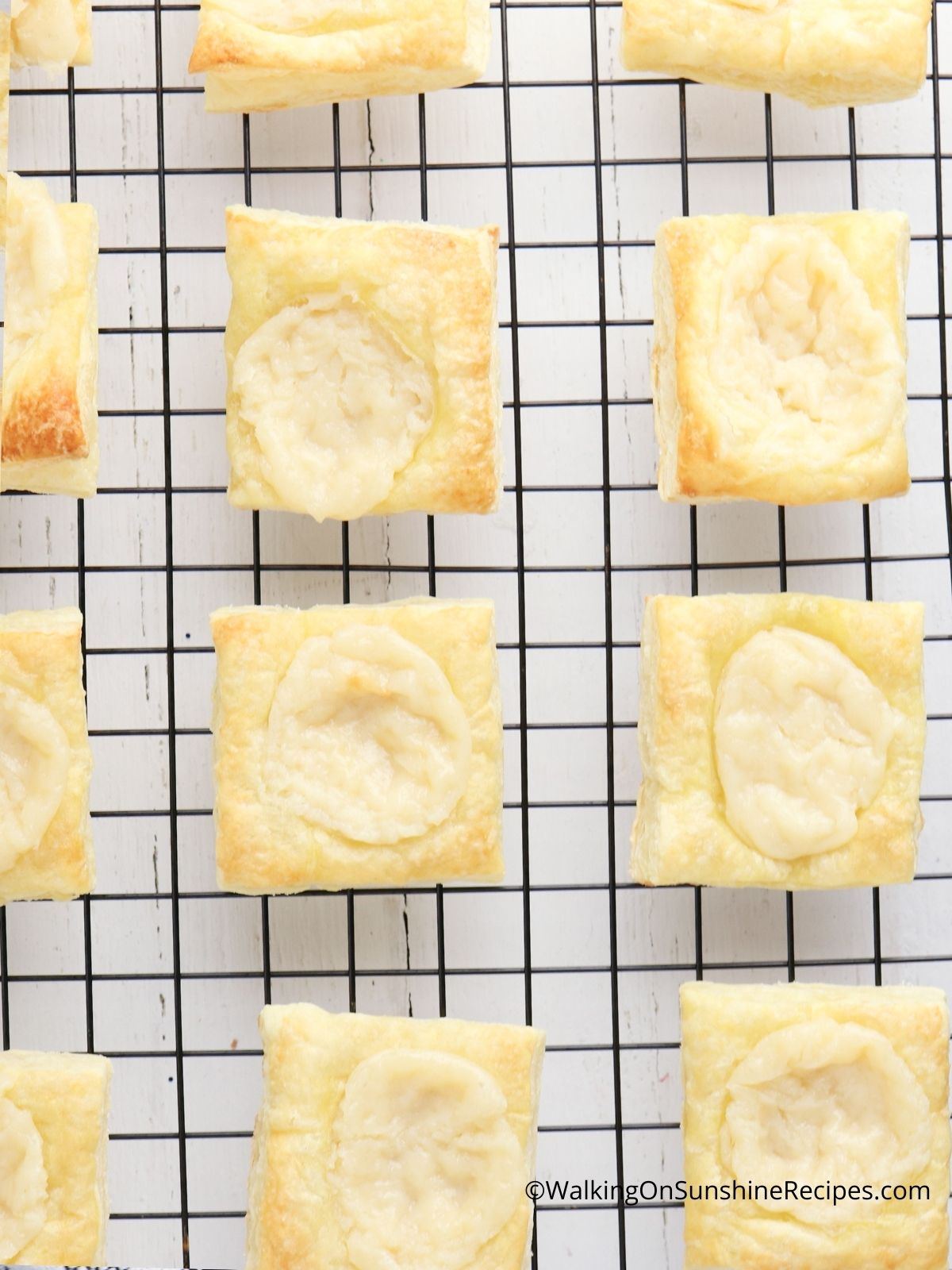 puff pastry squares with cream cheese filling. 