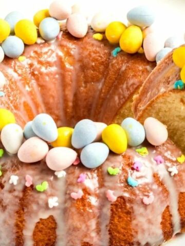 Easter egg bundt cake.