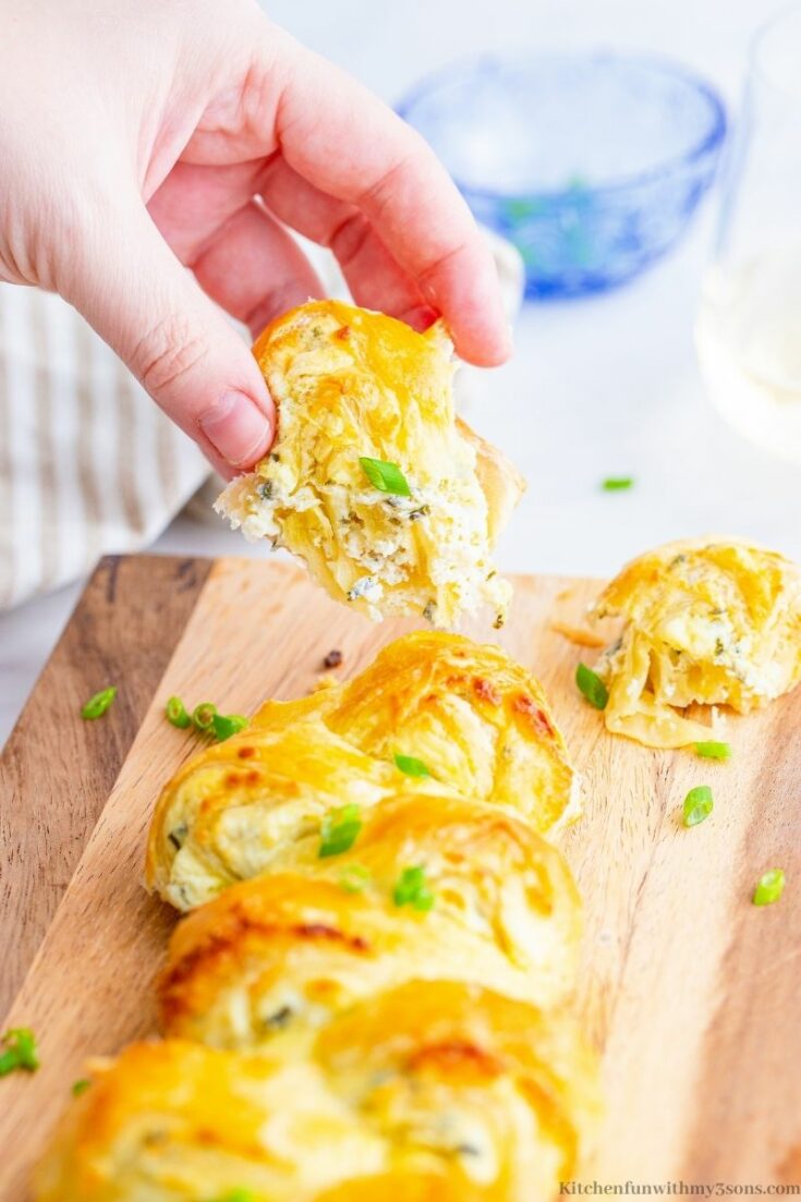 Spinach Puffs with Cream Cheese Bacon and Feta