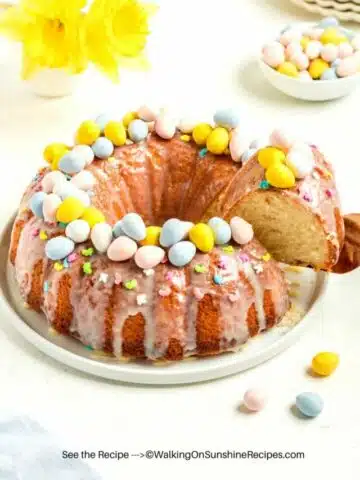 Easter Bundt Cake Sliced