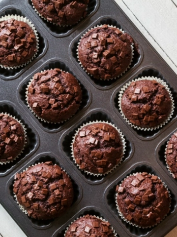 Chocolate Chunk Muffins from a Cake Mix-Cover Image