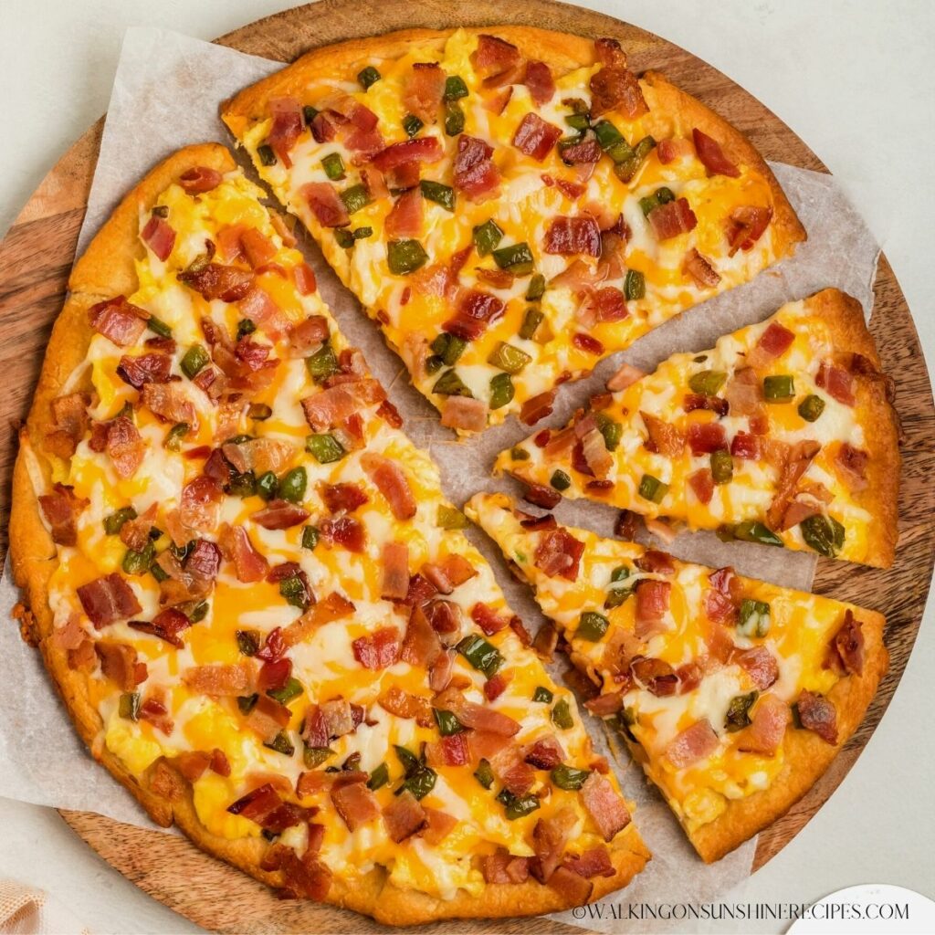 Breakfast Pizza on Crescent Roll - Walking On Sunshine Recipes