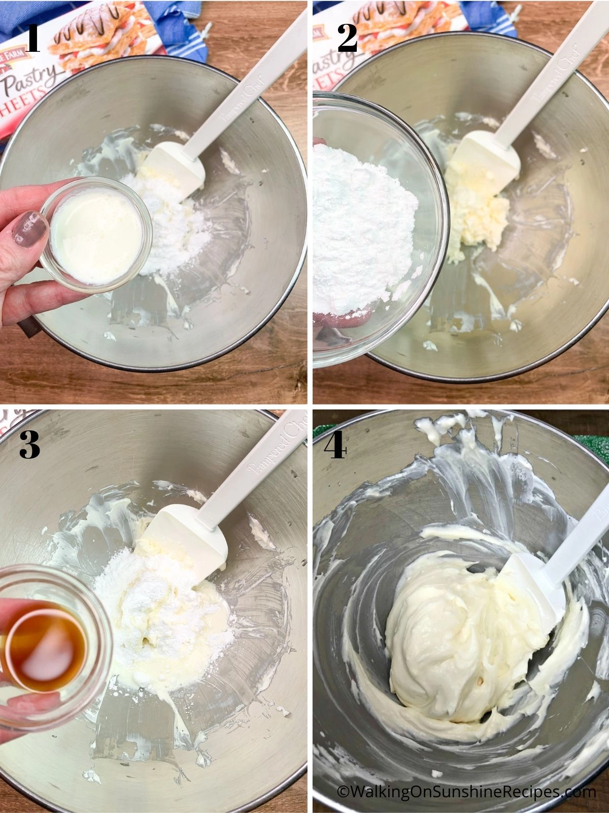 Make Cream Cheese Filling for Puff Pastry Braid with Lemon. 