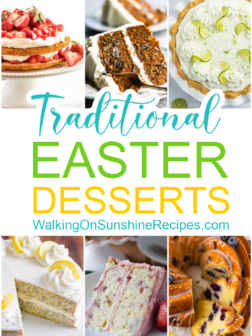 Traditional Easter Desserts with text