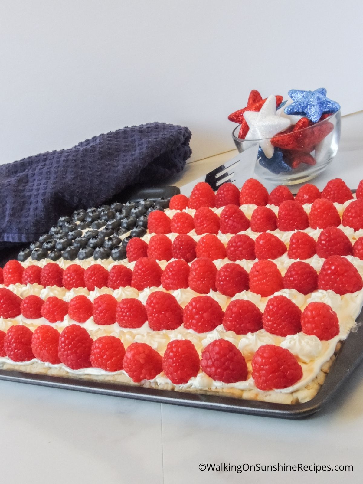 1200X1600 American Flag Sugar Cookie with raspberries and blueberries Process Photos