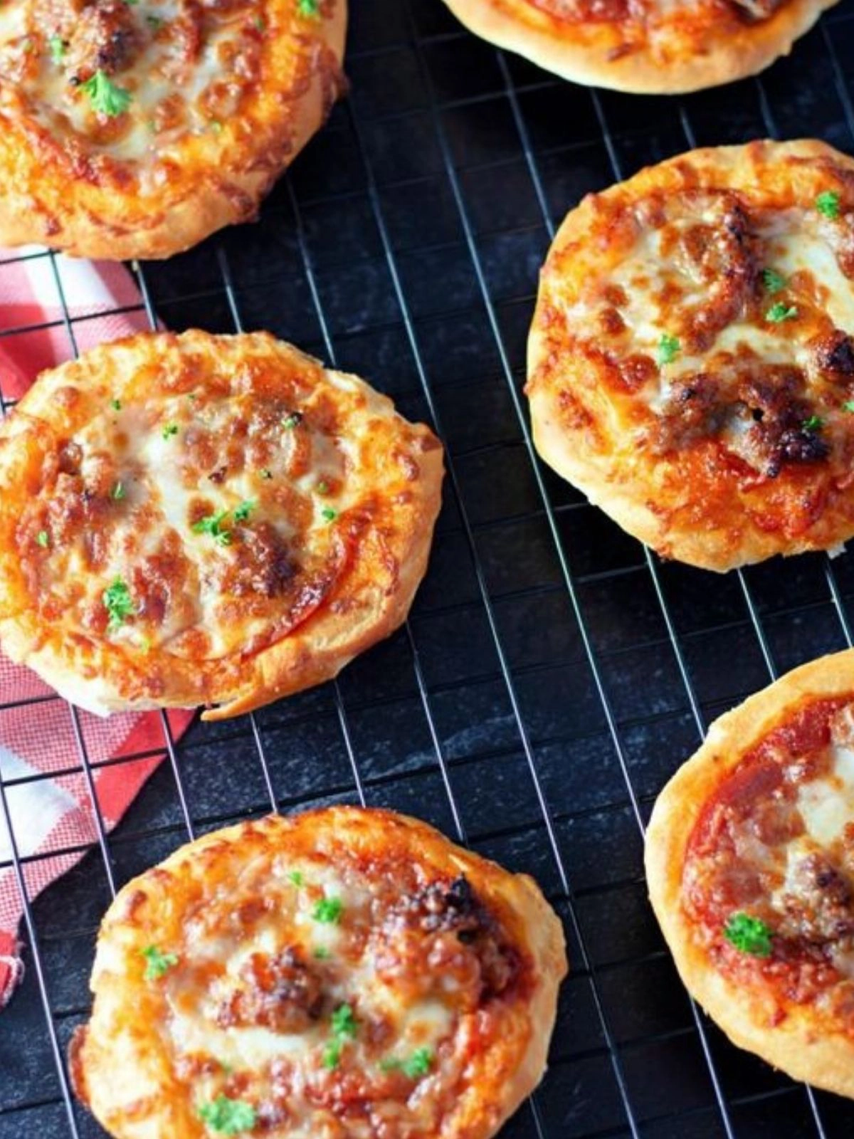 Air fryer pizza made with biscuits. 