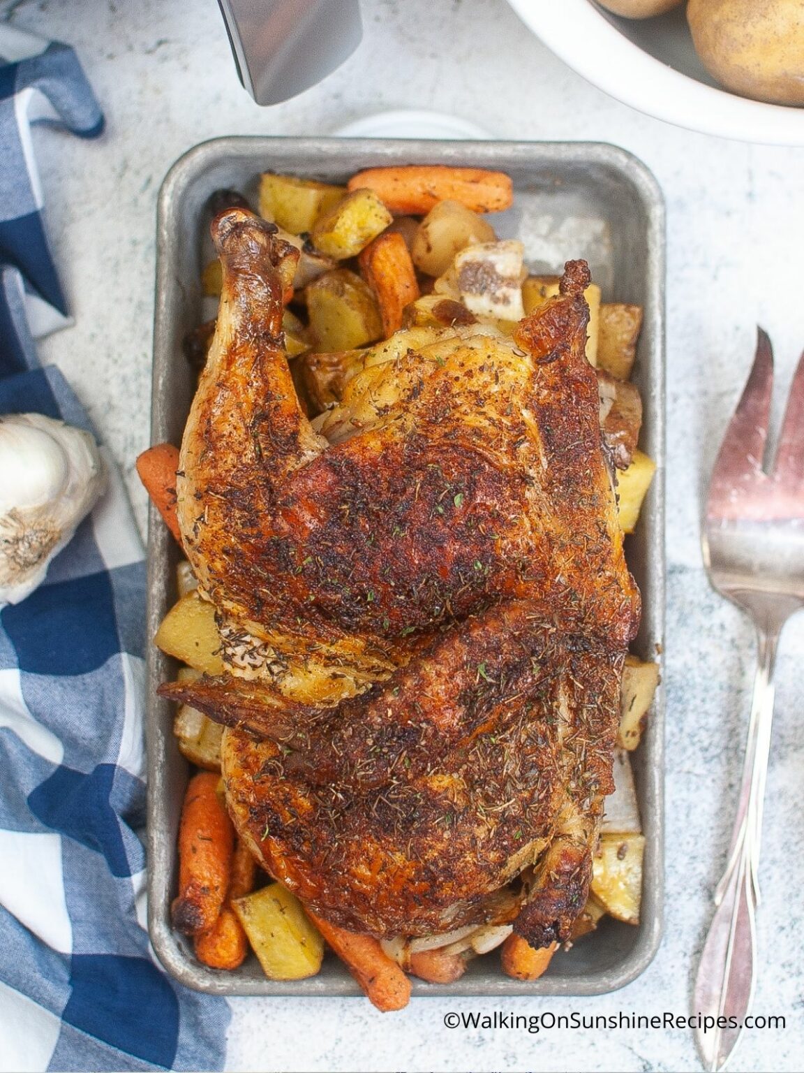Chicken Air Fryer Recipe with Potatoes and Carrots Walking on Sunshine