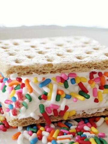Cool Whip and Graham Crackers with sprinkles.