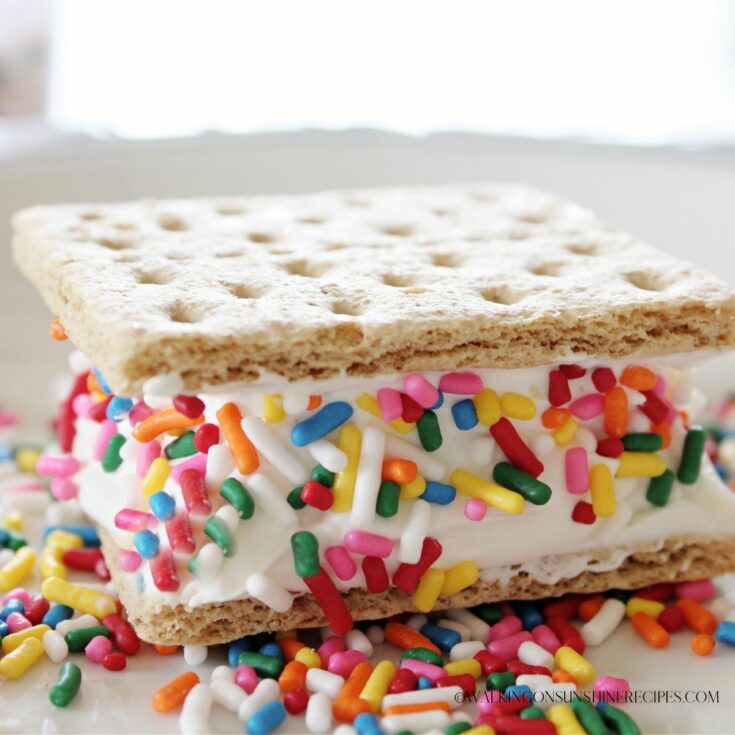 Cool Whip and Graham Crackers with sprinkles.
