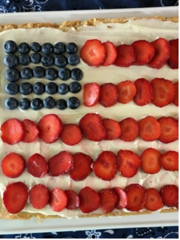 Flag Fruit Sugar Cookie Pizza