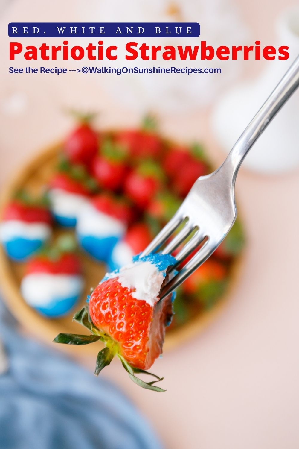 red, white and blue chocolate strawberries. 