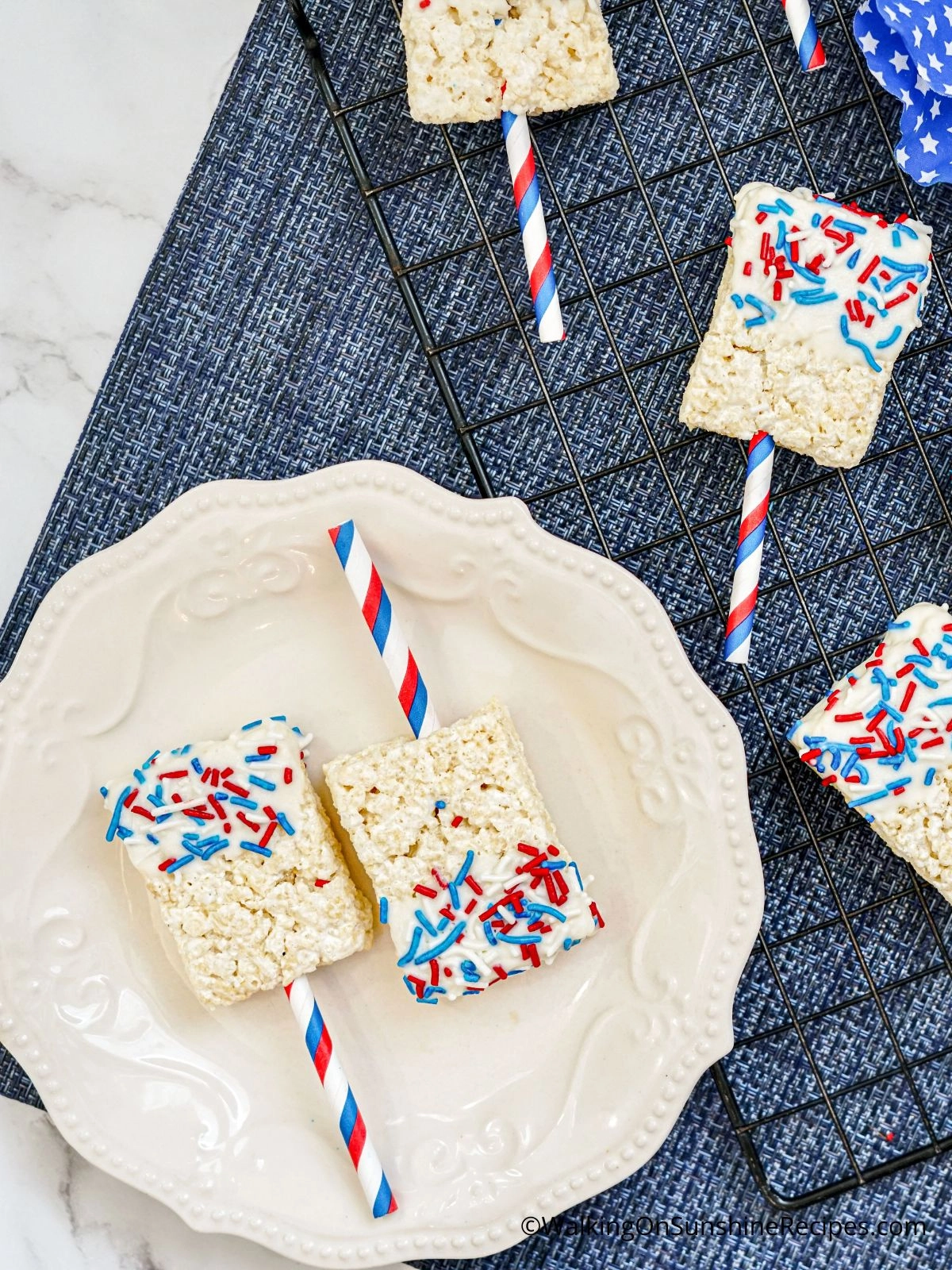 Add patriotic red white and blue sprinkles.
