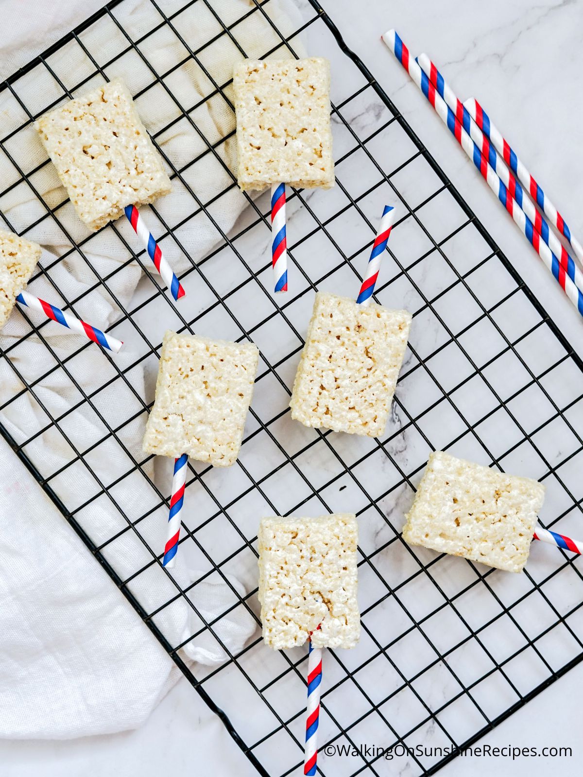 Add red, white and blue straws to treats.