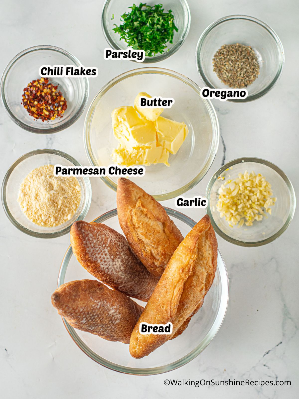Ingredients for Garlic Butter.