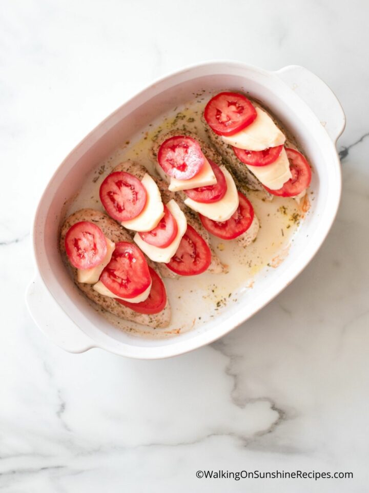 Chicken with Mozzarella and Tomato - Walking on Sunshine