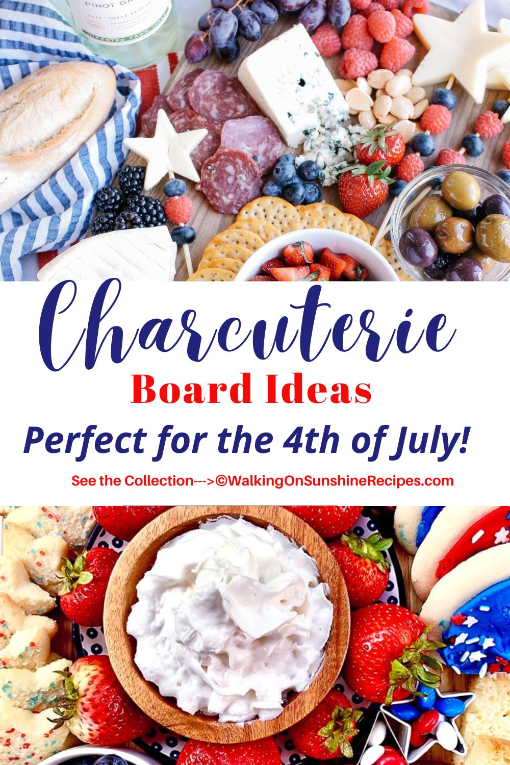 red, white and blue charcuterie board ideas. 