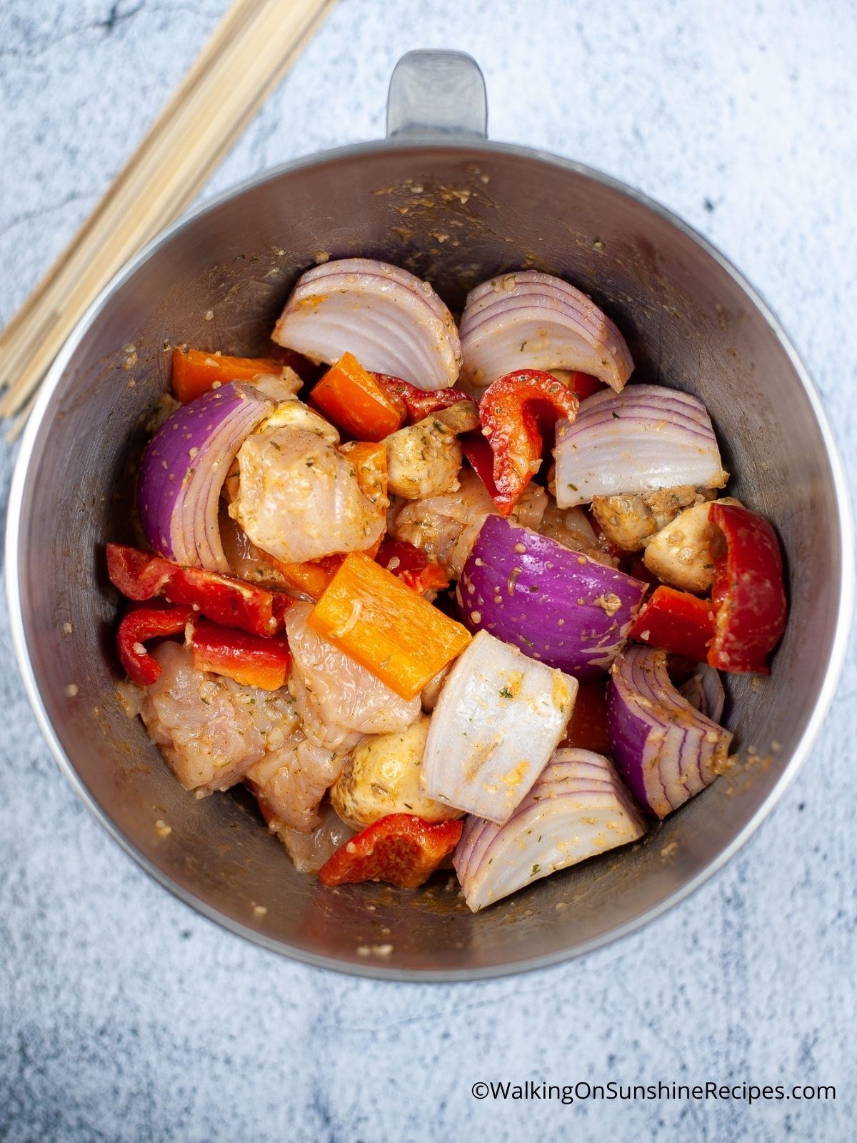 Chicken and Vegetables in bowl.