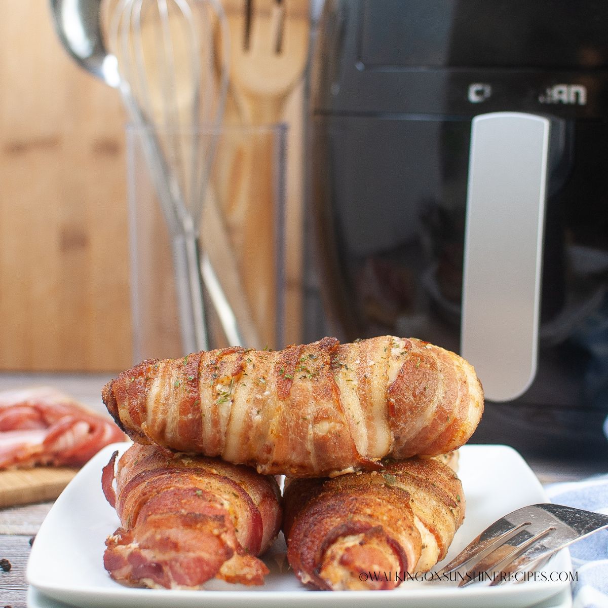 Air Fryer Chicken Wrapped in Bacon - Walking on Sunshine