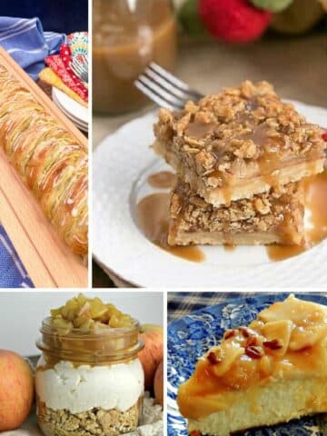 four different apple dessert recipes.
