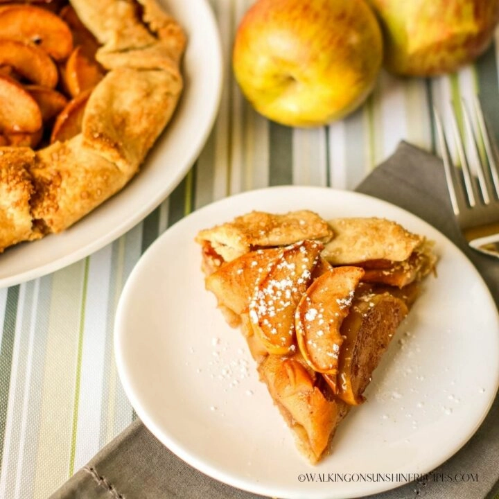 FEATURED NEW SIZE Apple Tart on White Plate.