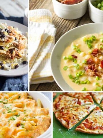 4 different recipes featured in this week's weight watcher recipe meal plan.