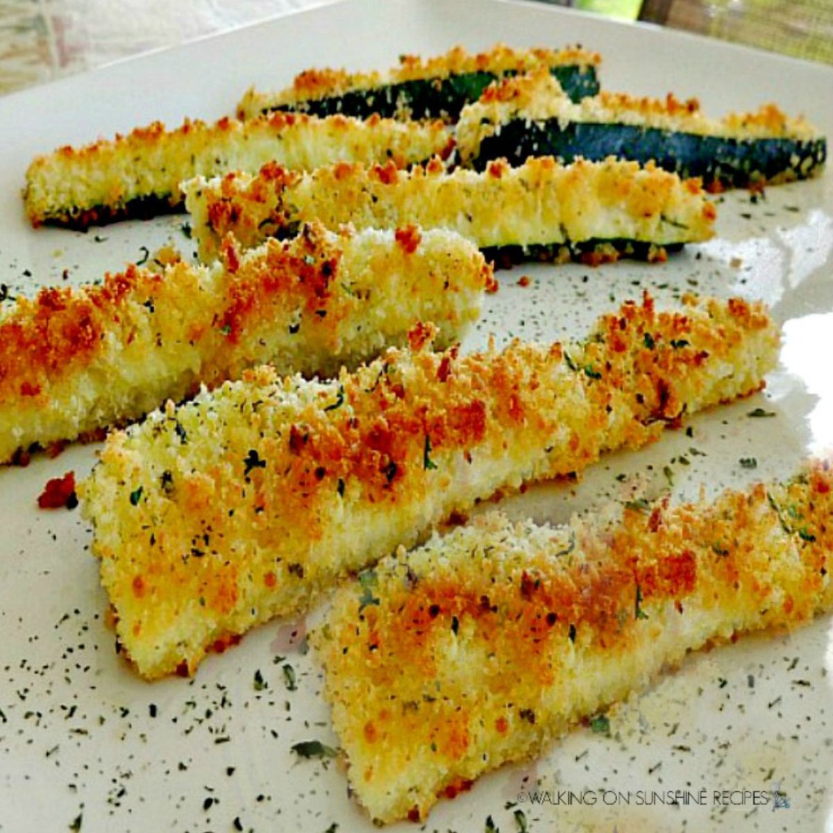 Parmesan Crusted Zucchini Sticks Walking on Sunshine Recipes