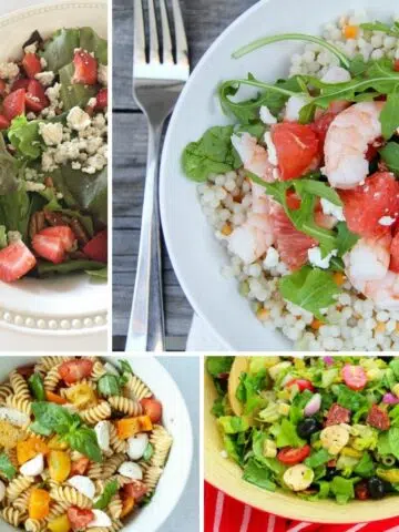 collection of salads to serve for summer parties.