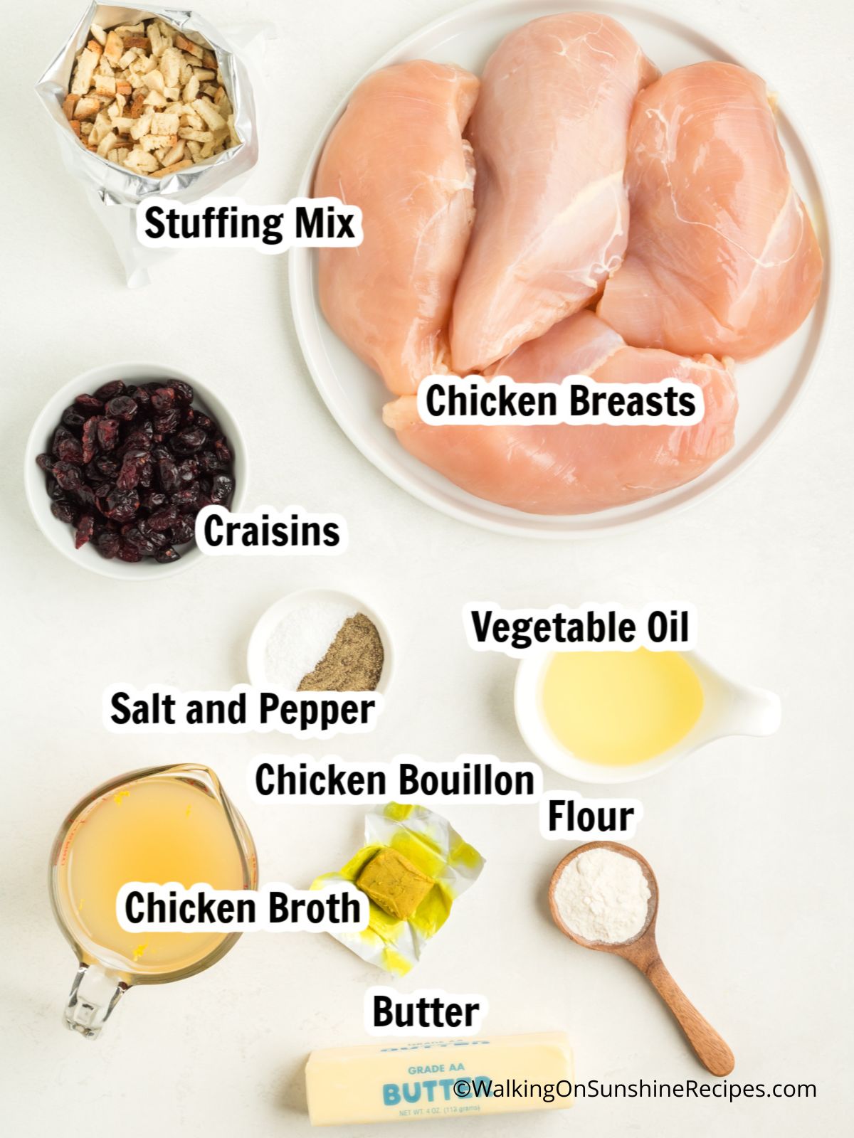Ingredients for Stuffing Stuffed Chicken.
