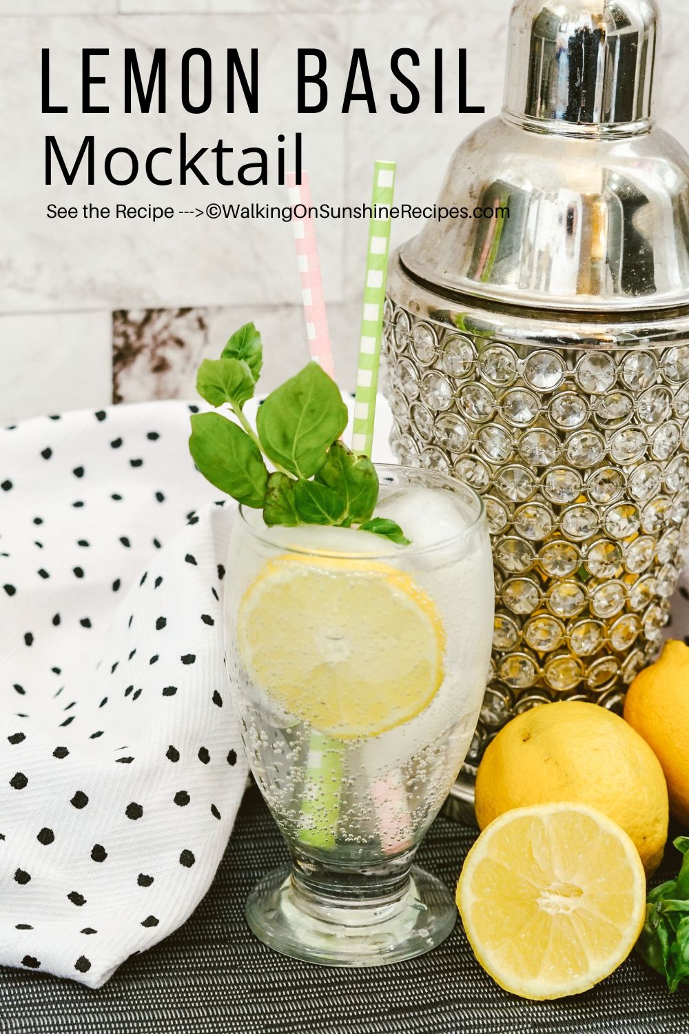 Lemon Basil Mocktail.