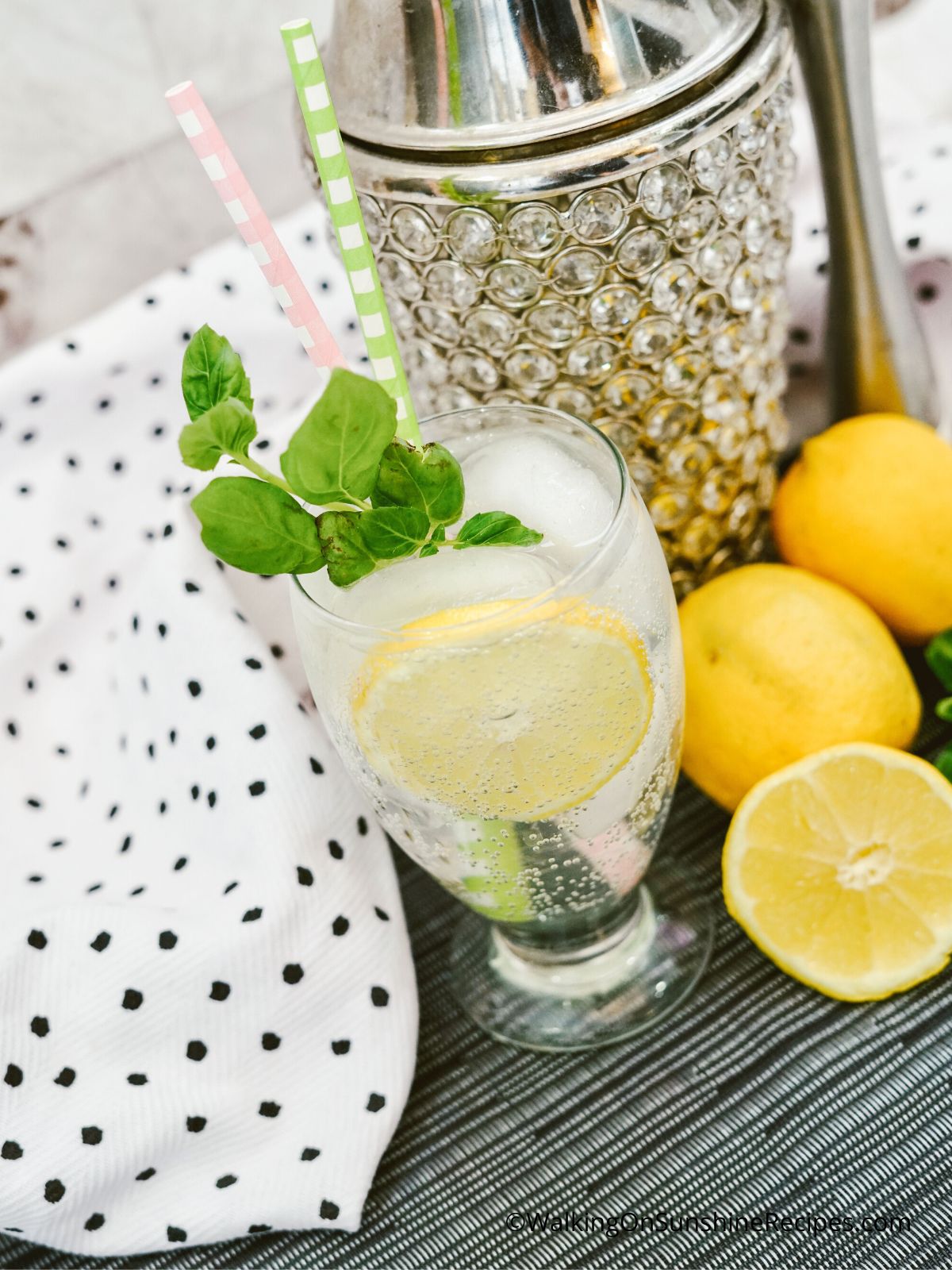 seltzer water and lemon.