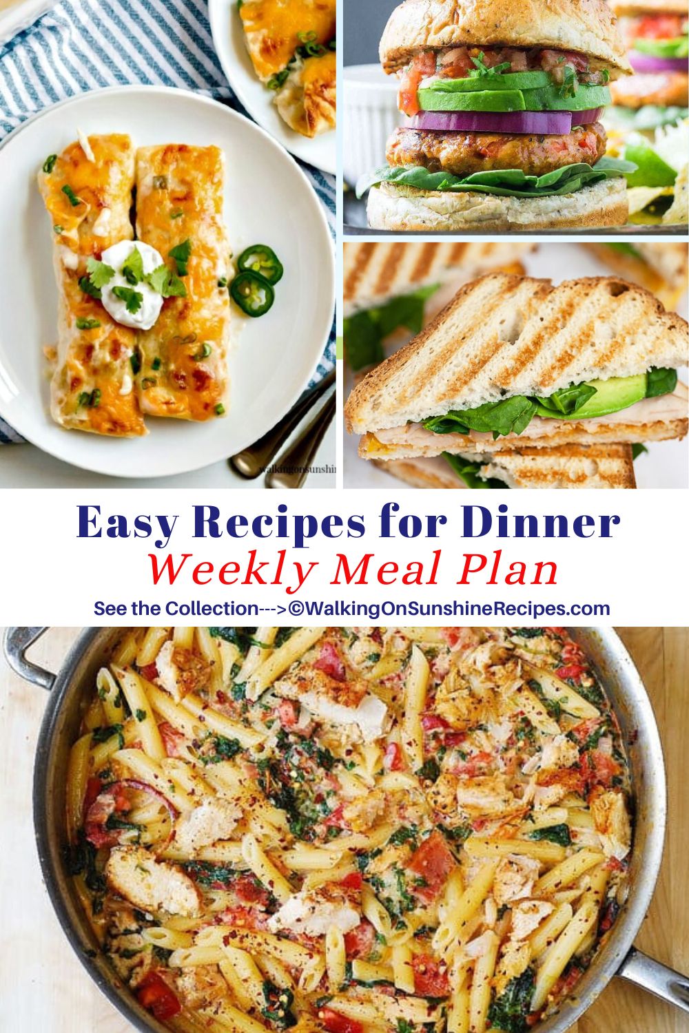 Easy Meal Plan for Family of 4 | Walking on Sunshine Recipes