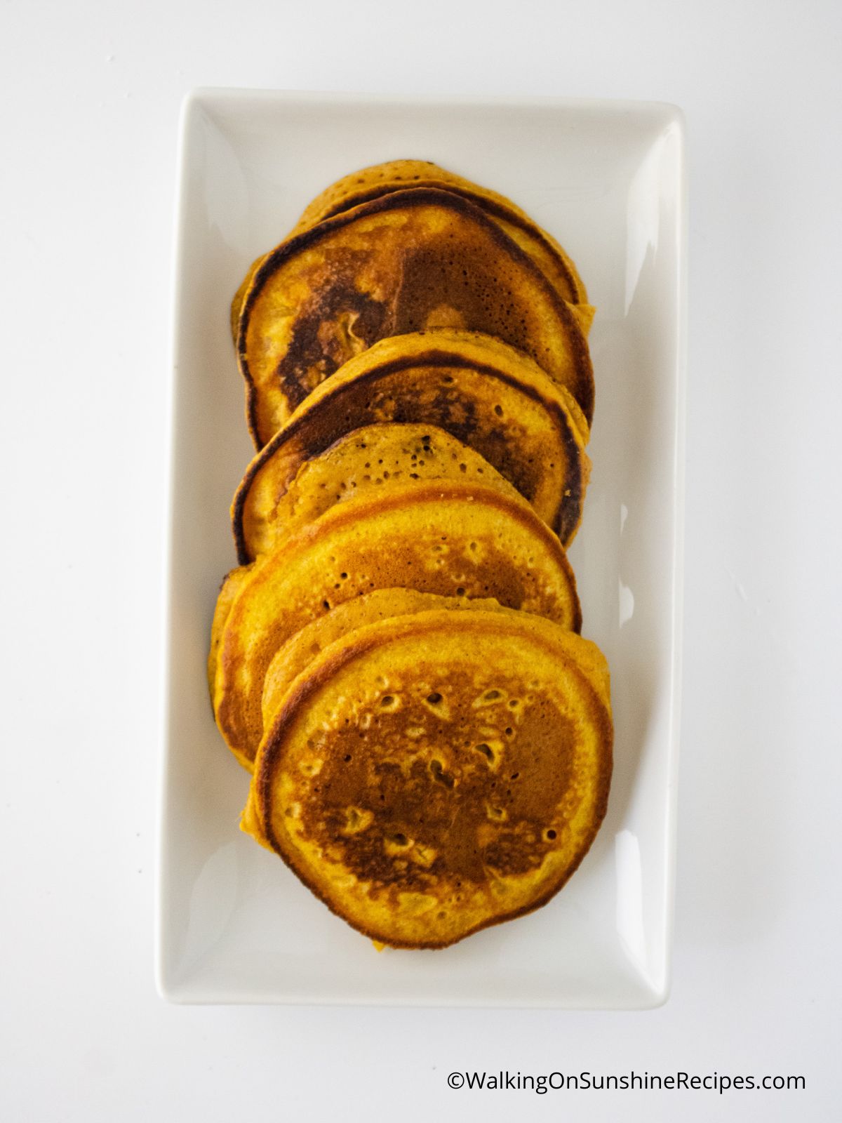 Platter of homemade pumpkin pancakes
