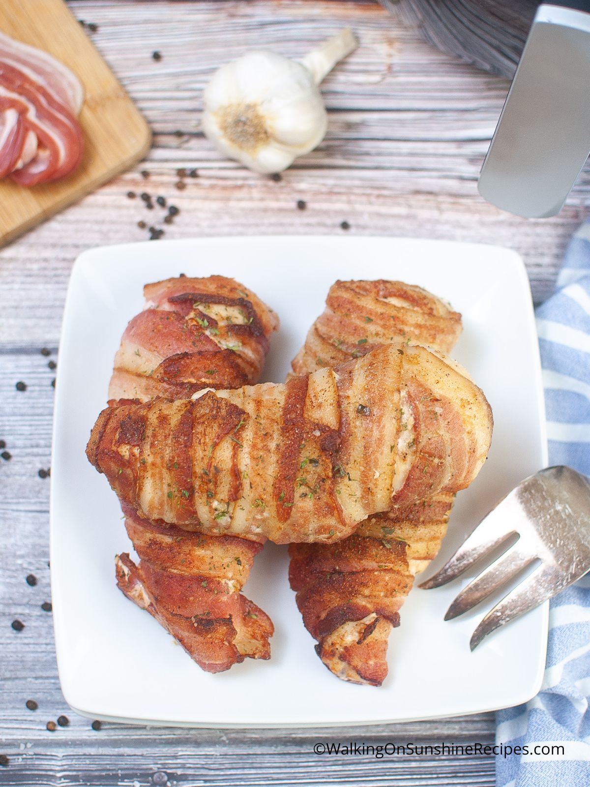 air fryer chicken and bacon.