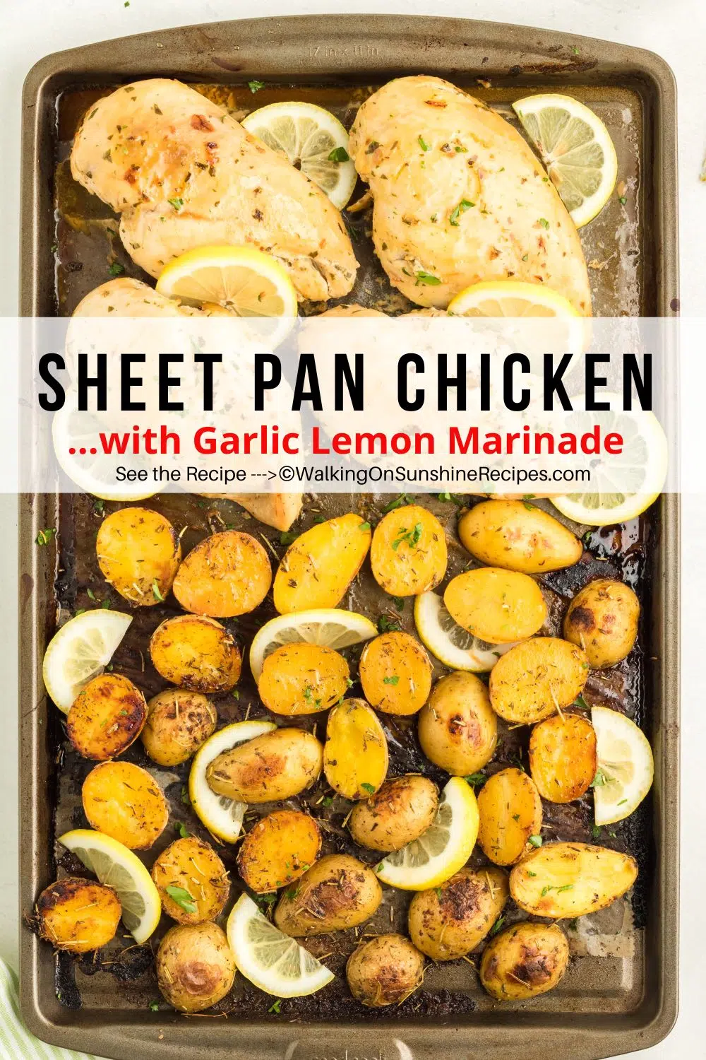 Sheet pan chicken with potatoes.