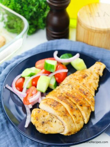 chicken cutlets in oven.