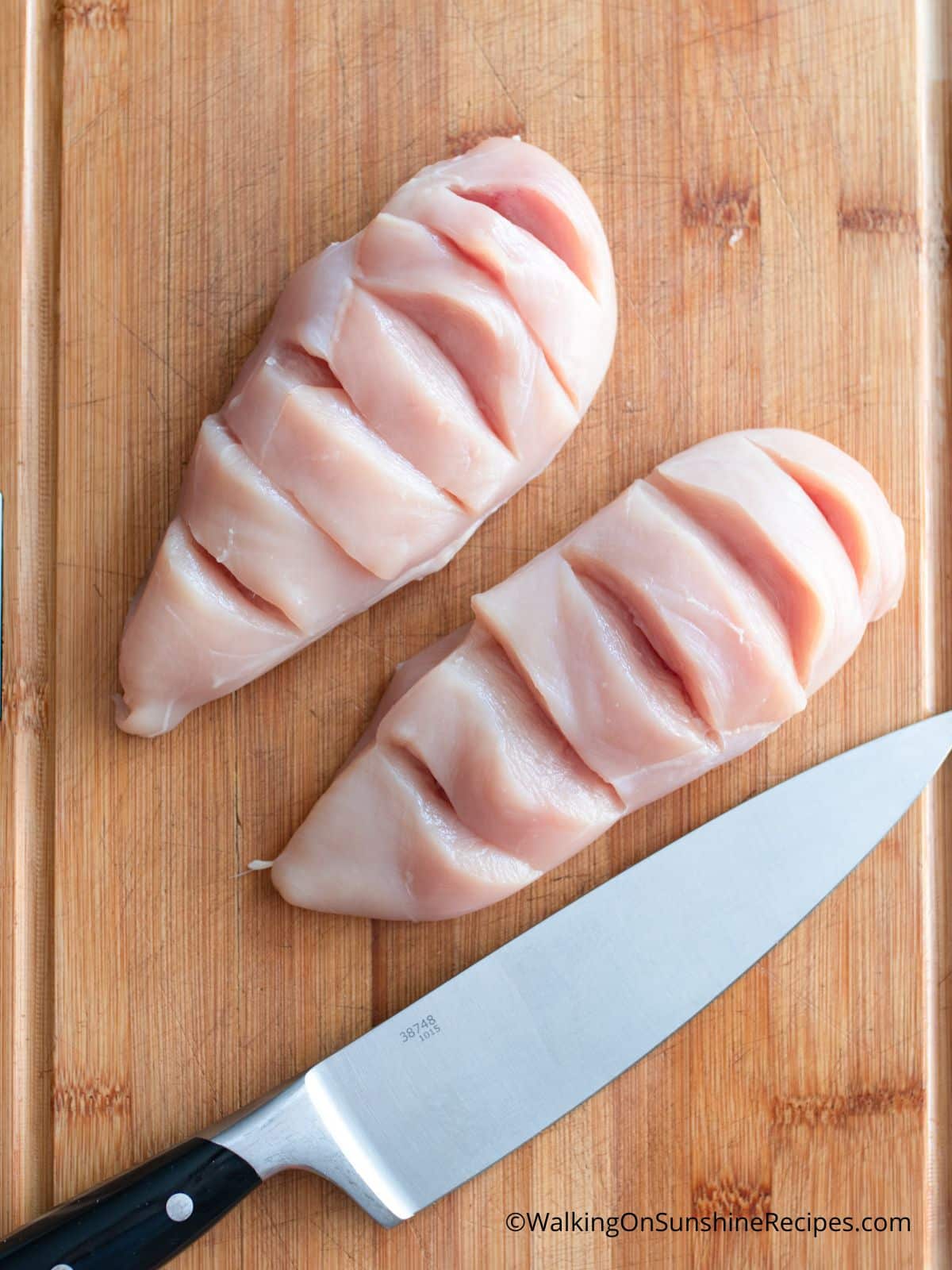 How to make slits in chicken for Hasselback Chicken.