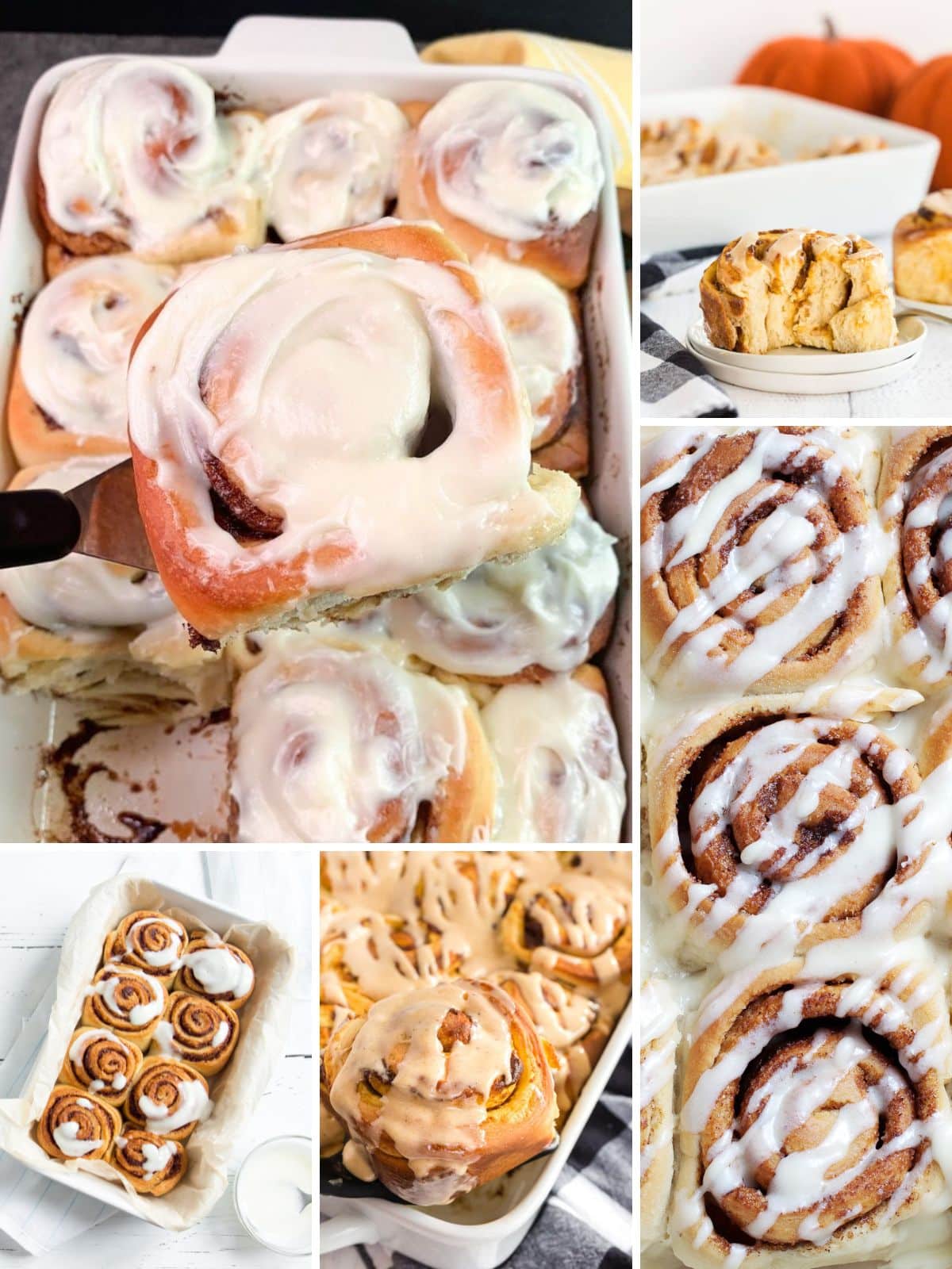 Collection of cinnamon rolls all made using a bread machine.