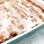 TikTok Cinnamon Roll Dump Cake with Krusteaz Recipe.