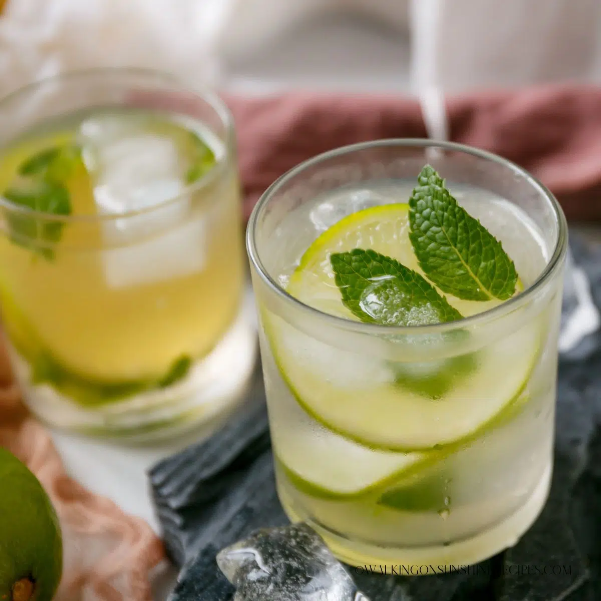 mint and lime water.