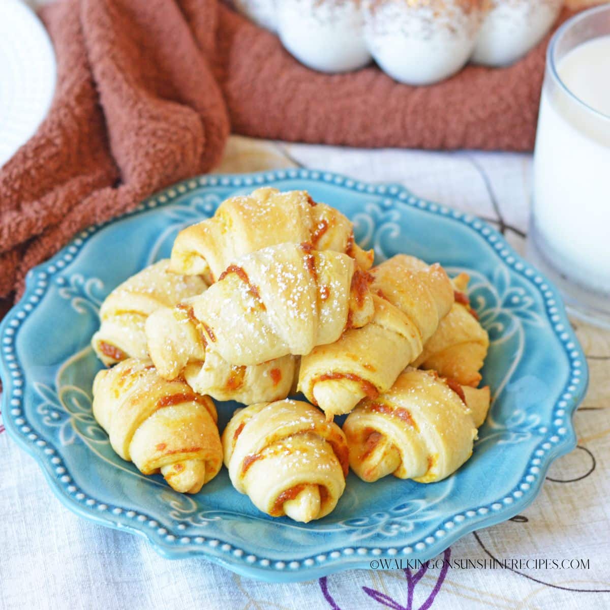 crescent rolls with pumpkin pie filling.