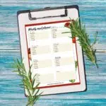 weekly meal plan printable on clip board