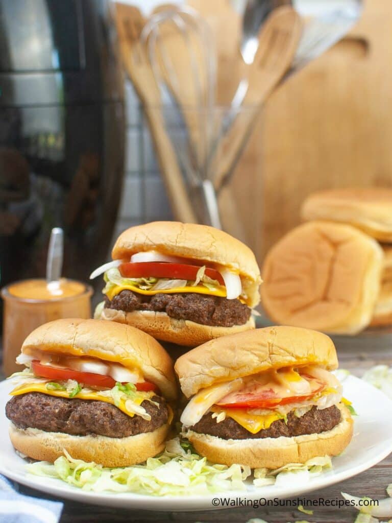 airfryer hamburgers.