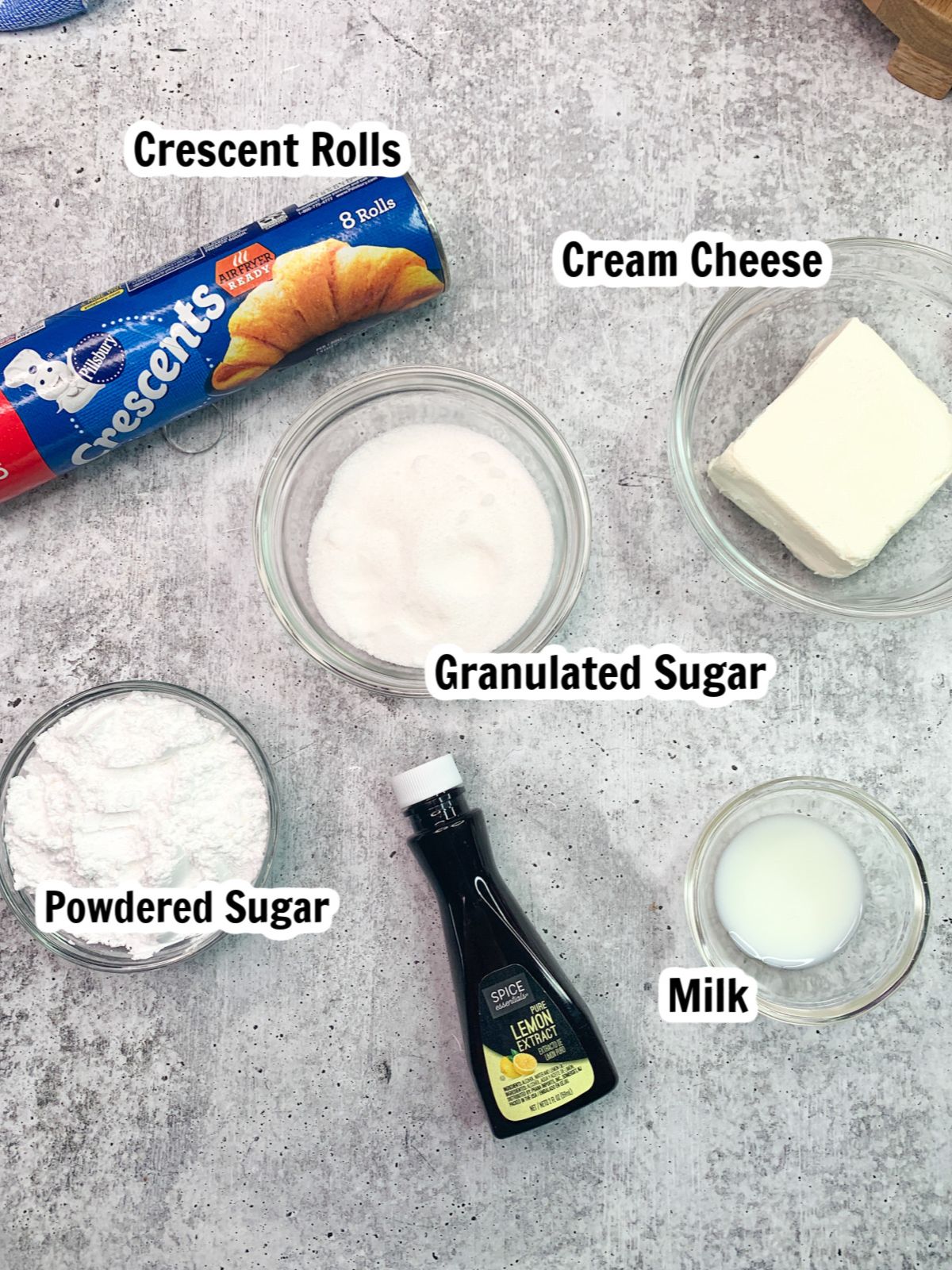 ingredients for cream cheese danish.