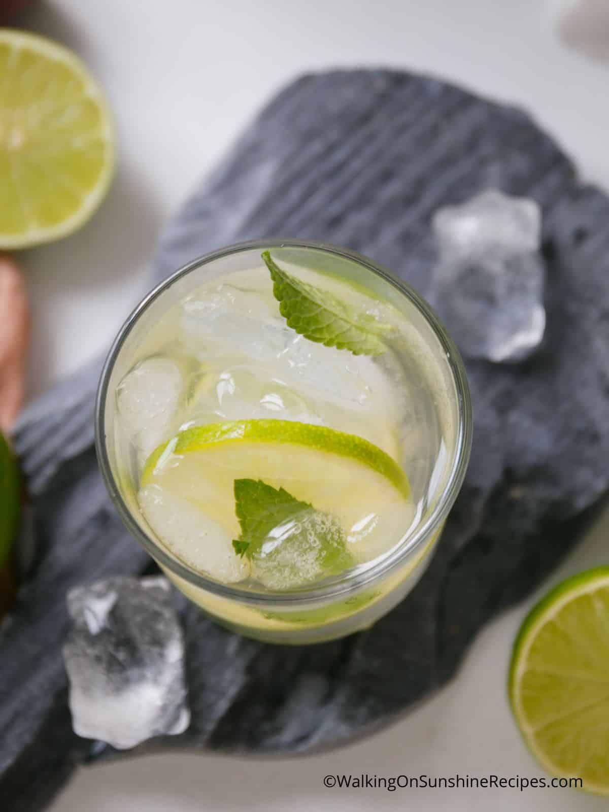 sparkling lime water.